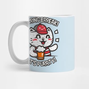 Sprring Brreak! Let's Purrty! Mug